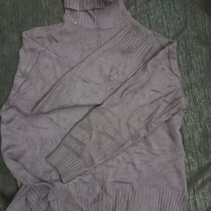 Turtle High Neck Mauve Sweater