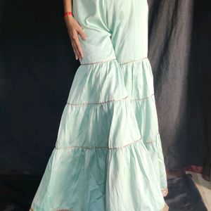 Full Flare Mint Green Sharara