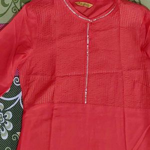 Aurelia Embellished Cotton Blend Straight Kurta