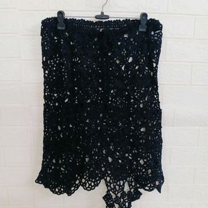 Crochet Black Transparent Net Skirts