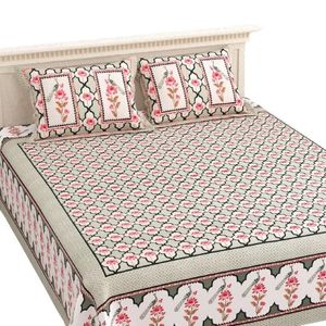 Handblock Printed King Size Bedsheet