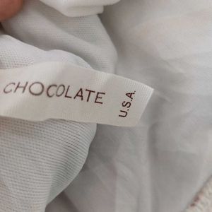 Chocolate Floral Offshoulder Dress From USA