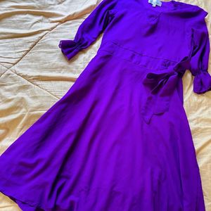 Women Georgette Formal Party Wear Purple Dress