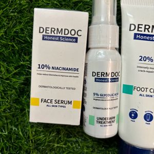 Dermdoc Serum, Underarm Spray& Foot Cream Combo