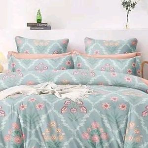 Printed Glace Cotton 5 Pc  Bedsheet Set