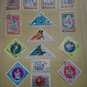 Collectible Beautiful Used 65 Russian Stamps.