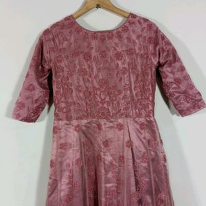 Pink Embroidered Ethnic Gown (Women)