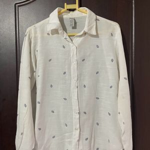 Cotton Linen Button Up Collar Shirt