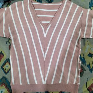 beautiful white and pink top striped