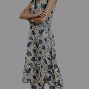 Woman New Kurta Pant Set Blue&White