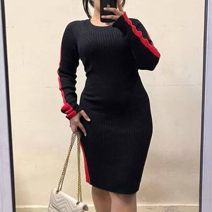 Black Bodycon Dress with side striped