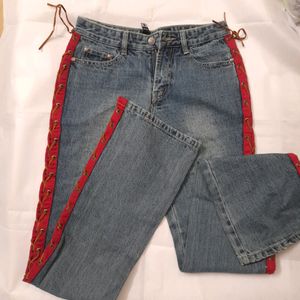 Y2k  Lace  Up Jeans