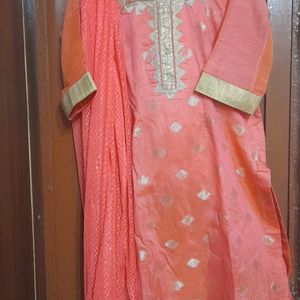 Tailor Made Ladies Suit along With straight Pyjama And Dupatta