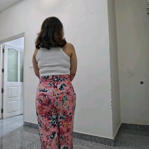 Zara Paperbag Floral Trousers