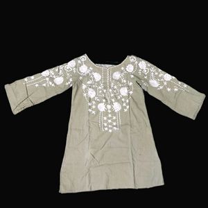 Hand Embroidered Cotton Kurti