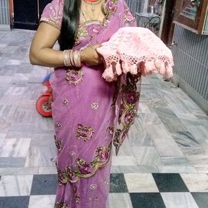 Rose Pink  Ready To Wear Saree