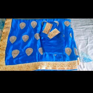 Blue Sari With Blouse