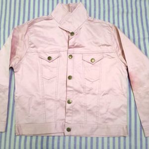 Pink Cotton Full Sleeves Jacket for Women