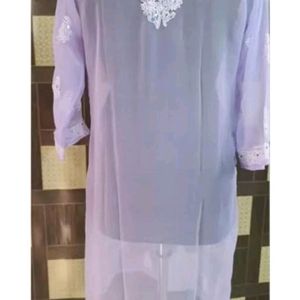 Purple Georgette Kurti Bilkul New One Time Wear