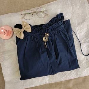 New Navy Blue Off Shoulder Top