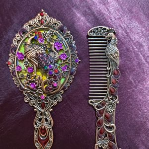 Desi Aesthetic Mirror And Comb Set.