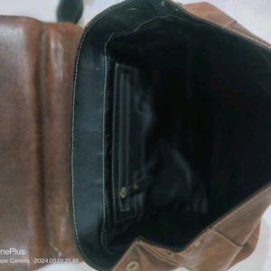 Used Genuine Leather Unisex Office Bag In Good Con