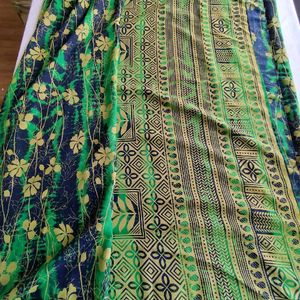 Green Printed Sarees (Women's)