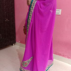 Elegant Magenta Colour Saree