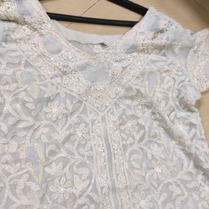 Chikankari Type Kurti With Dupatta