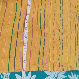 Yellow Line Printed Kurti