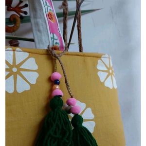 Pink And Mustard Tote Bag