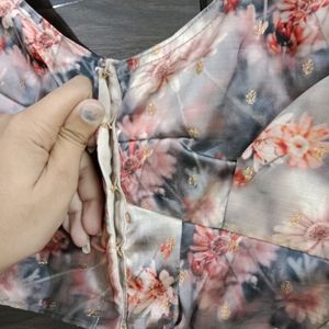 Pale Brown Flower Design Blouse