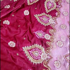 Heavy Embroidery Saree Net+Velvet