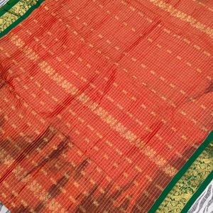 green colour pure kanche pattu saree