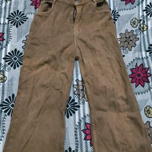 Brown Jeans With Back Elastic Stretchable