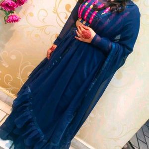 Navy Blue Partywear Lehnga Set