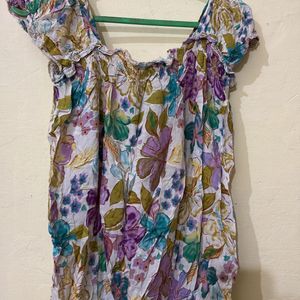 Floral Print Balloon Top