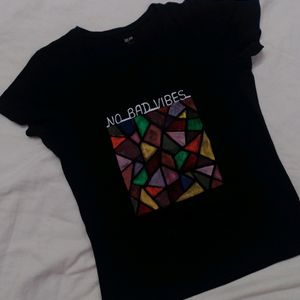 Black Printed Tshirt