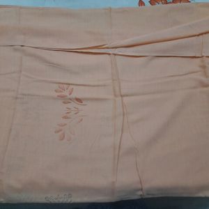 Light Orange Cotton Printed Dupatta