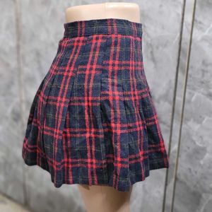 Black & Red Plaid Skirt