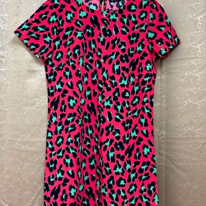 Red Leopard Print Dress Size S