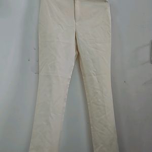 Korean Off White Straight Leg Trouser