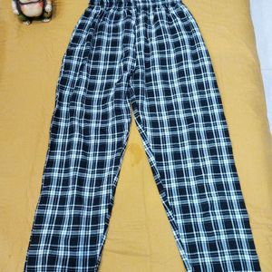 Black And White Check Trousers