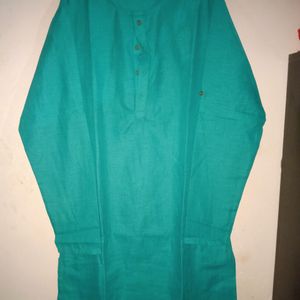 Men Turquoise Blue Kurta