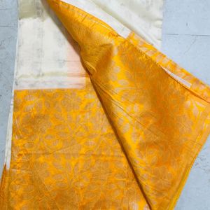 Offwhite Art Silk Saree