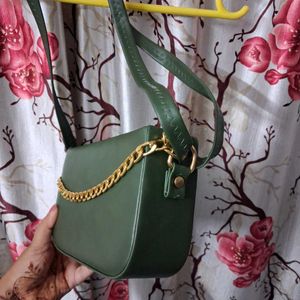 Women Green Color Sling Bag