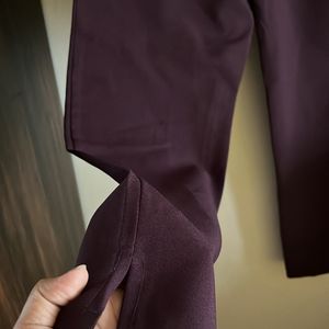 Purple Straight Formal Pant