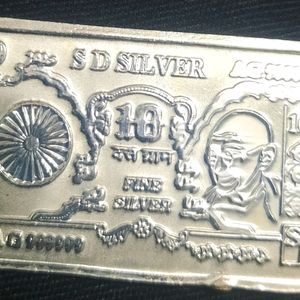 10 gm pure silver 999 small note