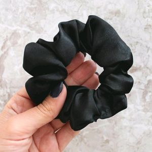 Black satin scrunchies