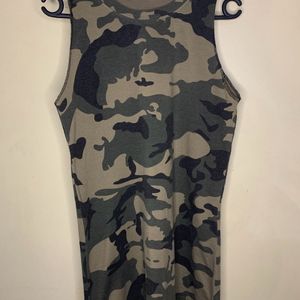 Green Camouflage Long Tank Top